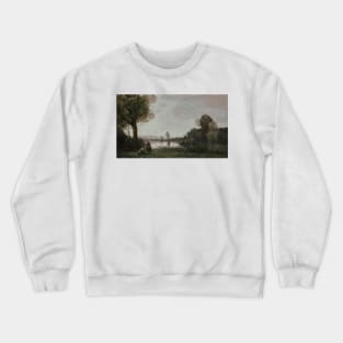 The Seine at Chatou by Jean-Baptiste Camille Corot Crewneck Sweatshirt